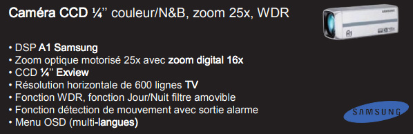 Caméra IP 1.3 Megapixels HD CMOS 1/3’’ C/N&B (DSP) SNB5000P